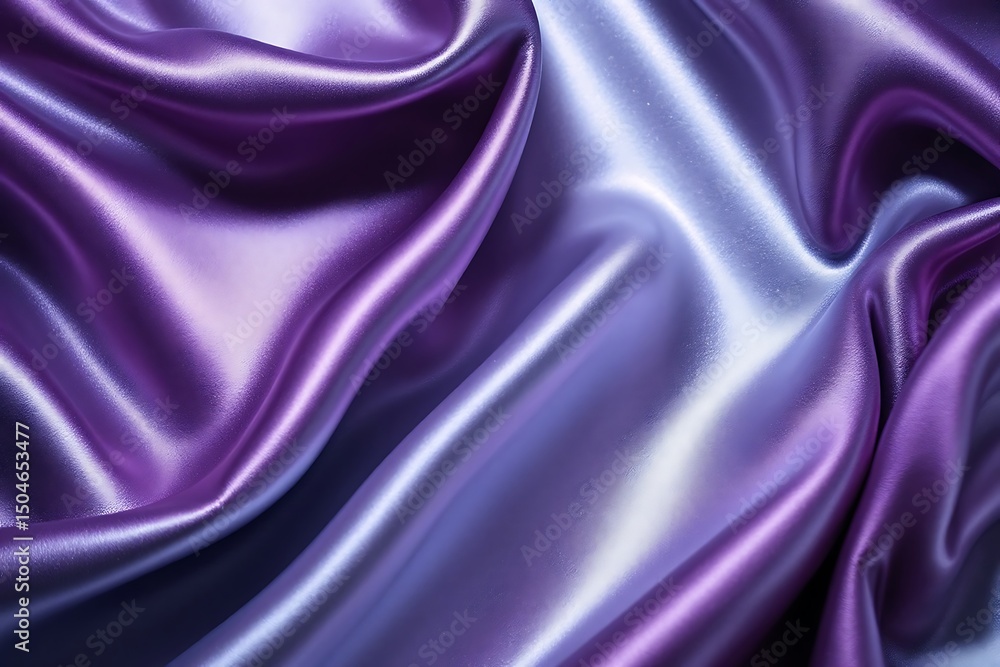 Fototapeta premium Luxurious draped purple and lavender silk fabric texture
