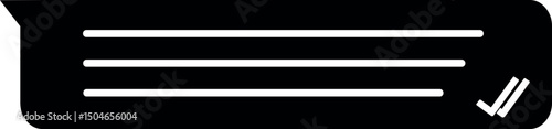 vector illustration black and white icon chat dialog bubble with blue checkmark of seen message
