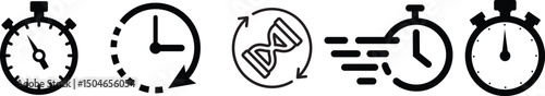 Timers icon set. Stopwatch symbol. countdown Timer vector