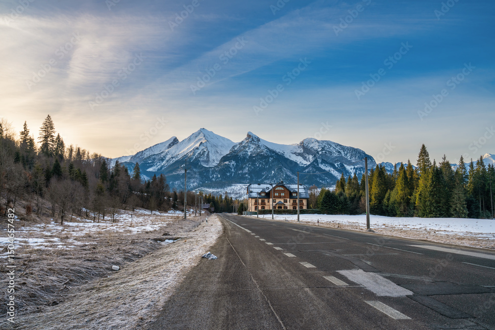 Belianske Tatras at sunrise near Polish-Slovak border