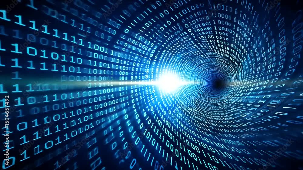 Tunnel of binary code