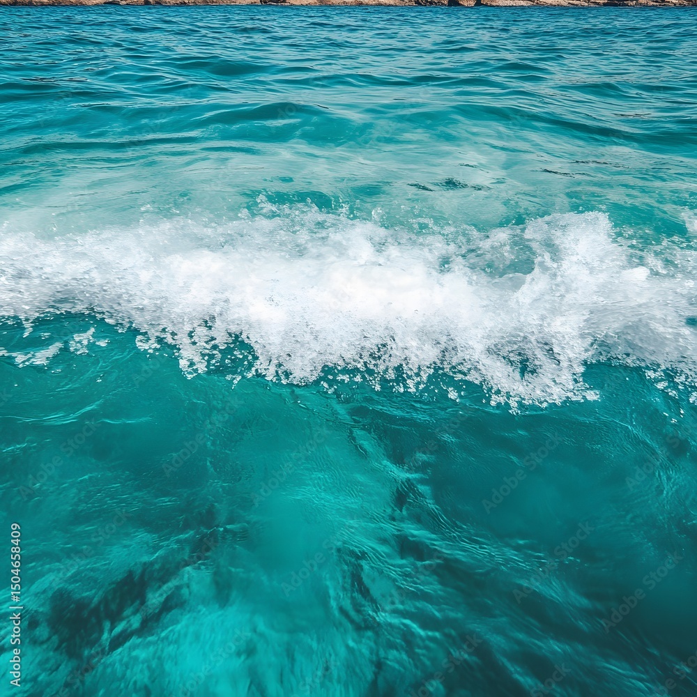 Fototapeta premium Ocean Waves Turquoise Water Summer Sea Foam Background