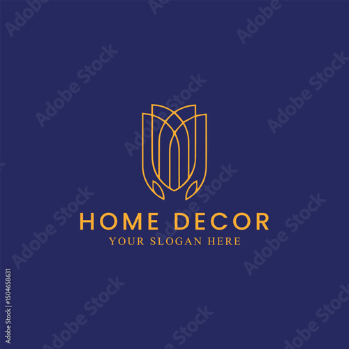 home craft and home decor logo design vector