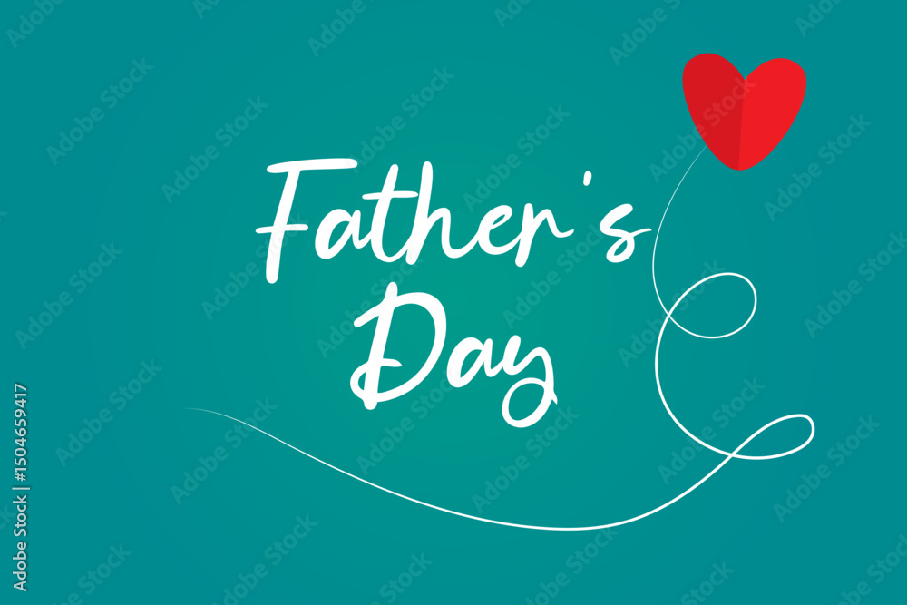 Happy Father's Day Greeting Card simple fat design with 3D paper effect heart – Vector Illustration. Happy Father's Day Greeting Card simple fat design with 3D paper effect heart – Vector Illustration.