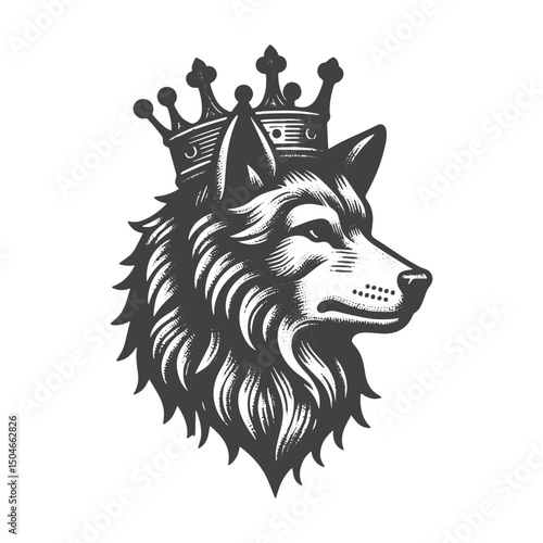 Vintage Hand-Drawn Italian Wolf Illustration – Regal Engraved Style Vector for T-Shirts, Posters, Stickers, and Noble Wilderness Apparel