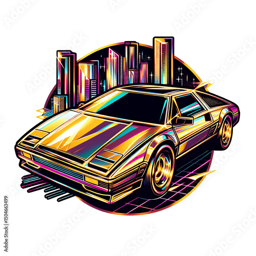 gold retro car 