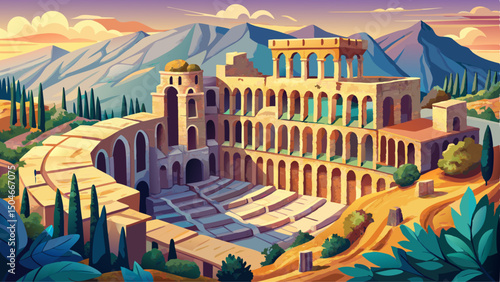 The Odeon of Herodes Atticus, a Roman theatre on Athens’ Acropolis, showcases ancient architecture, stone arches, and historic charm, surrounded by Greek ruins and rich cultural heritage.