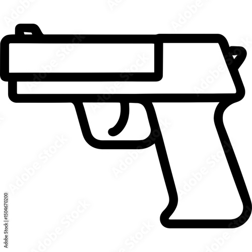 Minimalist pistol outline icon