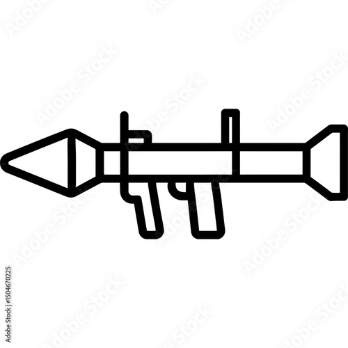 Minimal vector icon of rocket launcher