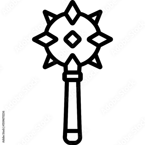Minimalist mace icon design