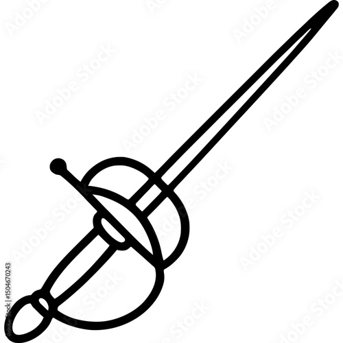 Minimal vector rapier icon design