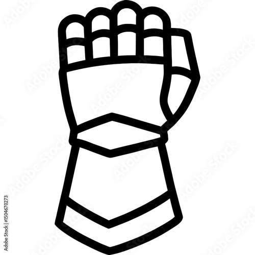 Minimalist gauntlet outline icon