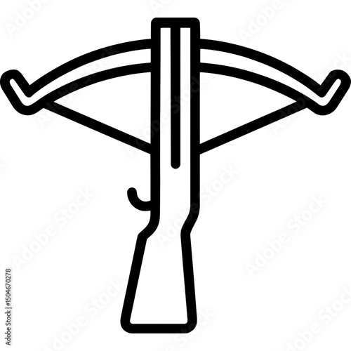 Minimalist crossbow vector icon design