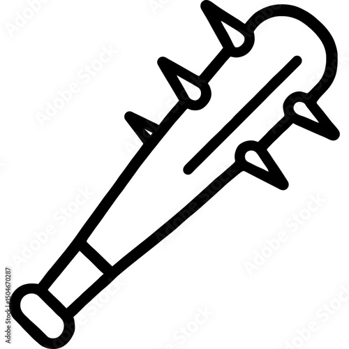 Minimalist spiked club vector icon