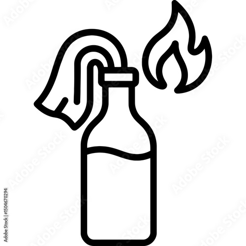 Minimalist molotov cocktail icon design