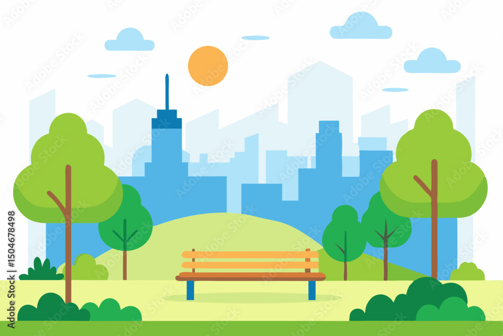 Obraz premium urban landscape with trees