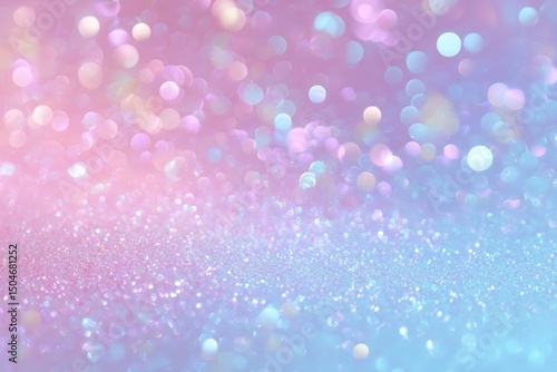Blurred pastel background with bokeh effect and glitter in shades of pink blue and lavender tones