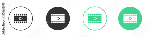 Video icon Minimal Flat Line Vector Icon Set.