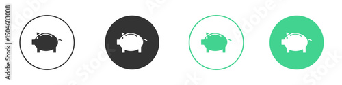 Piggy bank icon Minimal Flat Line Vector Icon Set.