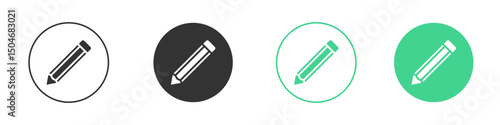 Pencil icon Minimal Flat Line Vector Icon Set.