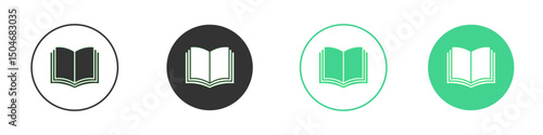 open book icon Minimal Flat Line Vector Icon Set.