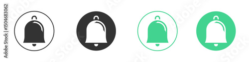 Notification bell icon Minimal Flat Line Vector Icon Set.