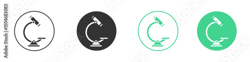 Microscope icon Minimal Flat Line Vector Icon Set.