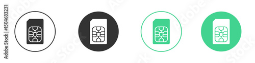 Sim card icon Minimal Flat Line Vector Icon Set.