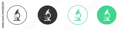 Microscope icon Minimal Flat Line Vector Icon Set.