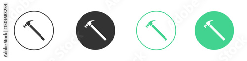 Hammer icon Minimal Flat Line Vector Icon Set.