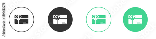 Gift card icon Minimal Flat Line Vector Icon Set.