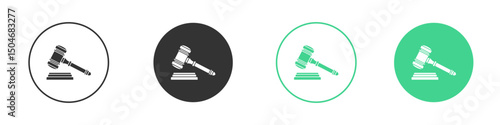 Gavel icon Minimal Flat Line Vector Icon Set.