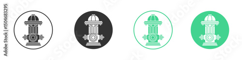 Fire hydrant icon Minimal Flat Line Vector Icon Set.