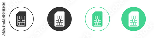 Sim card icon Minimal Flat Line Vector Icon Set.