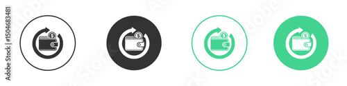 Refund icon Minimal Flat Line Vector Icon Set.