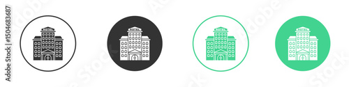 hotel icon Minimal Flat Line Vector Icon Set.