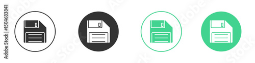 Floppy disk icon Minimal Flat Line Vector Icon Set.