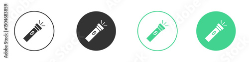 Flash icon Minimal Flat Line Vector Icon Set.