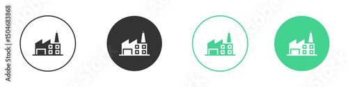 Factory icon Minimal Flat Line Vector Icon Set.