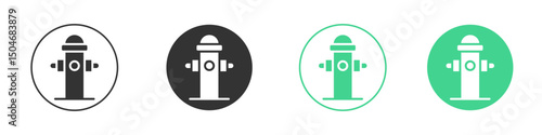 Fire hydrant icon Minimal Flat Line Vector Icon Set.