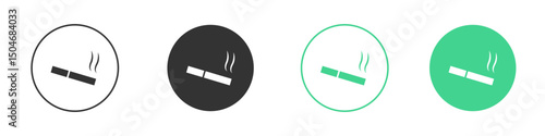 Cigarette icon Minimal Flat Line Vector Icon Set.