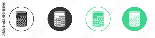 Calculator icon Minimal Flat Line Vector Icon Set.