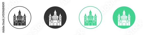 Castle icon Minimal Flat Line Vector Icon Set.