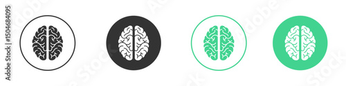 Brain icon Minimal Flat Line Vector Icon Set.