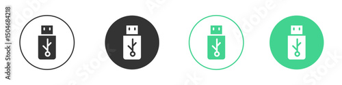 usb drive icon Minimal Flat Line Vector Icon Set.