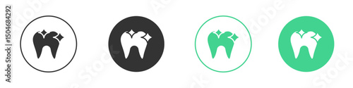 clean tooth icon Minimal Flat Line Vector Icon Set.