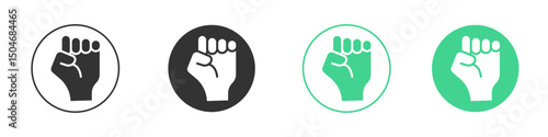 Will power icon Minimal Flat Line Vector Icon Set.