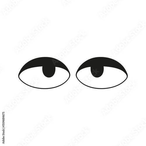 Sleepy Eyes Silhouette Illustration. Tiredness And Fatigue Concept Isolated Vector Illustration