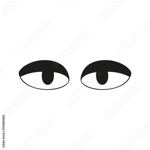 Sleepy Eyes Silhouette Illustration. Tiredness And Fatigue Concept Isolated Vector Illustration