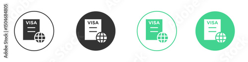 Visa icon Minimal Flat Line Vector Icon Set.